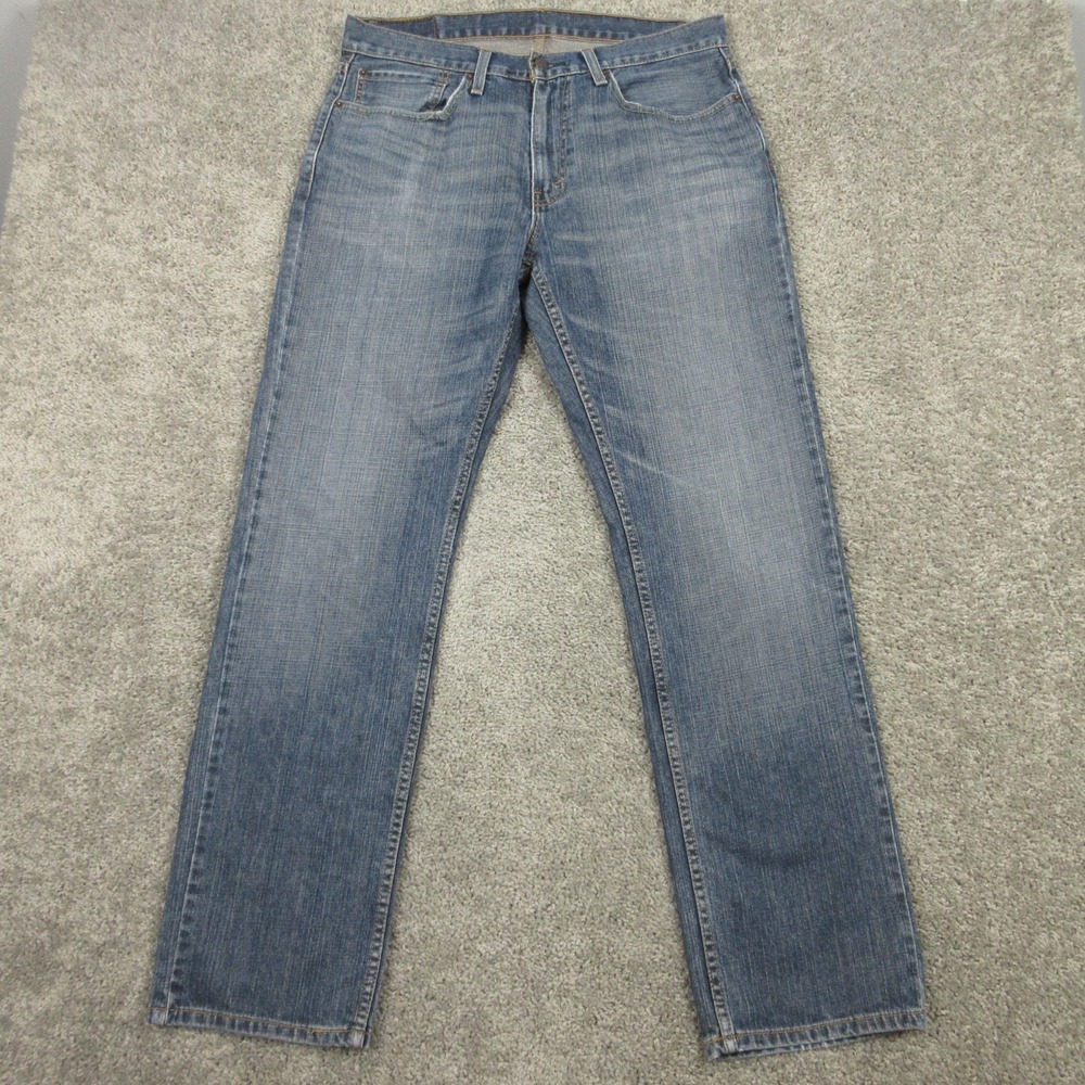 Levis Jeans Mens 34x34 Blue 559 Relaxed Straight Comfort Fade Whisker Denim Pant